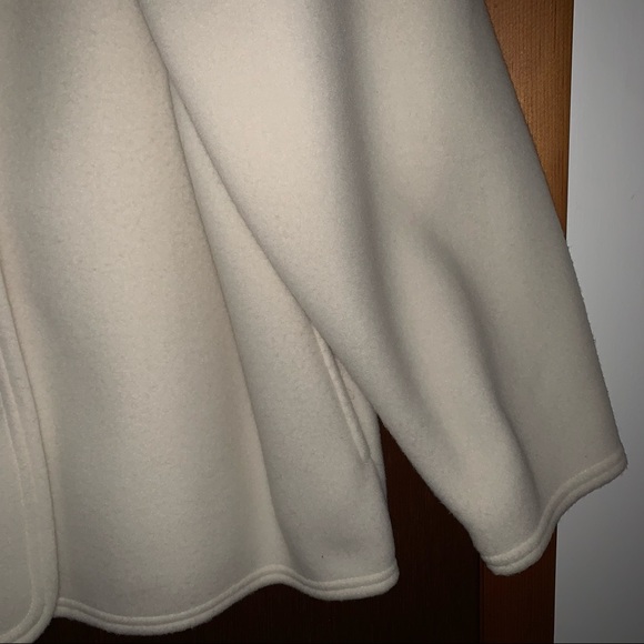 Women’s L VTG USA AQUA SHEEN Polar Fleece Light Cream Button Up Jacket EXC LN - Picture 9 of 14